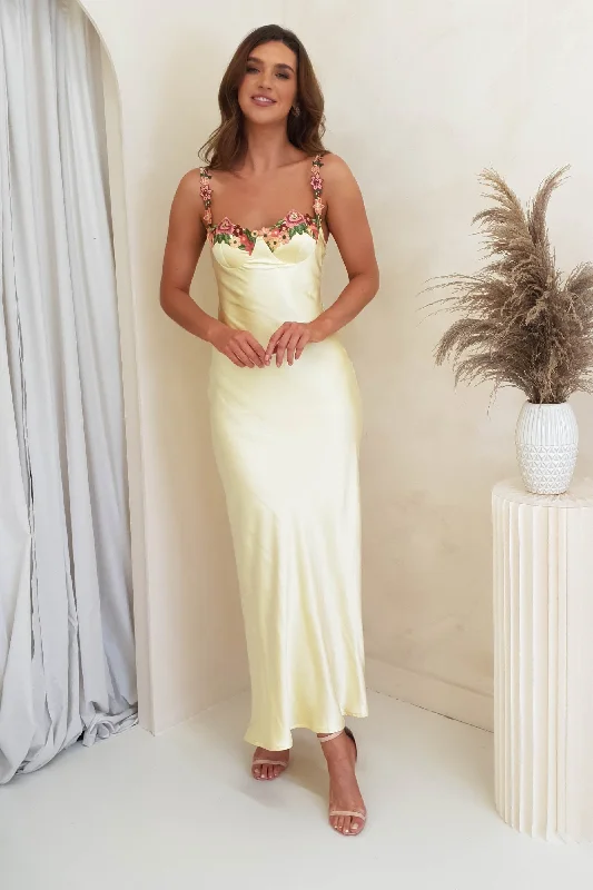 Shop & Get More Klabelle Satin Maxi Dress | Yellow