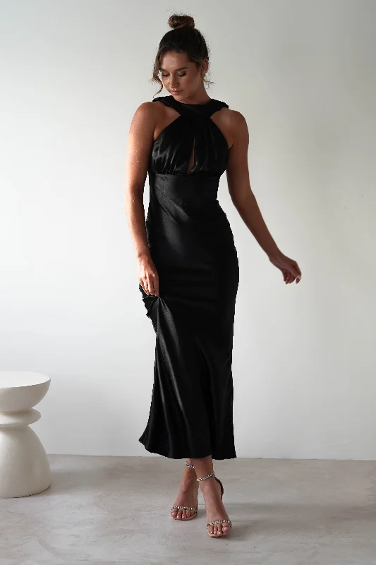 Weekend Markdowns Lauryn Halter Neck Maxi Dress | Black