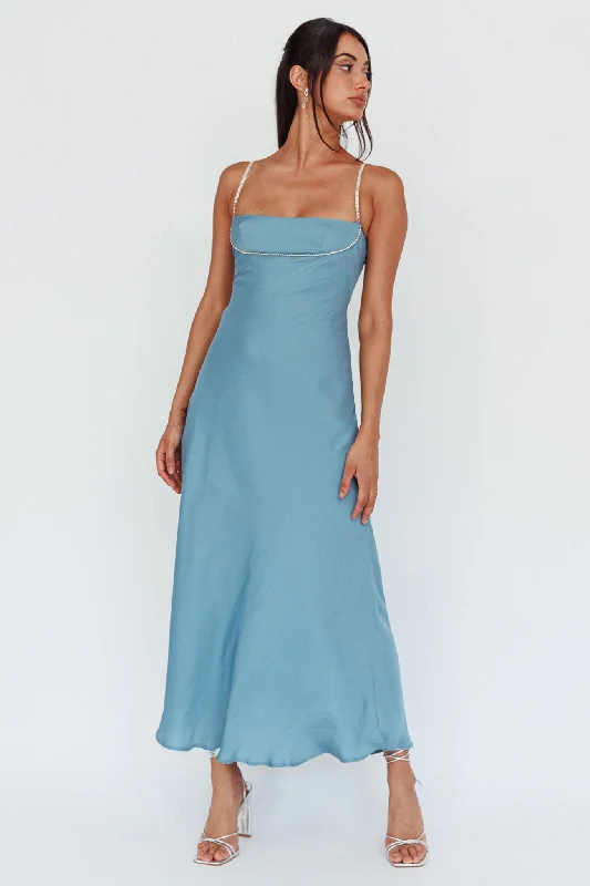 Limited Time Only Linka Diamante Strap Maxi Dress Steel