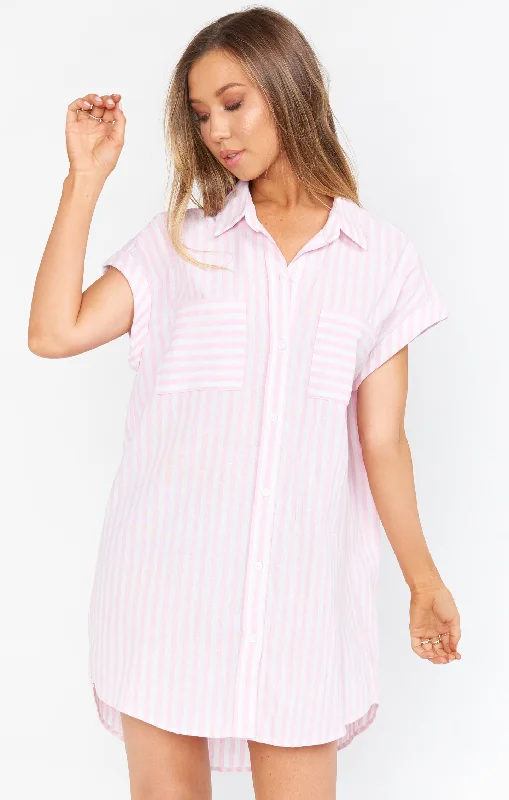 Weekend Deals You’ve Been Waiting For Martin Shirt Dress ~ Blush Stripe