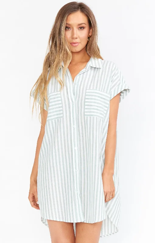 Weekend Special Bargains Martin Shirt Dress ~ Sage Stripe