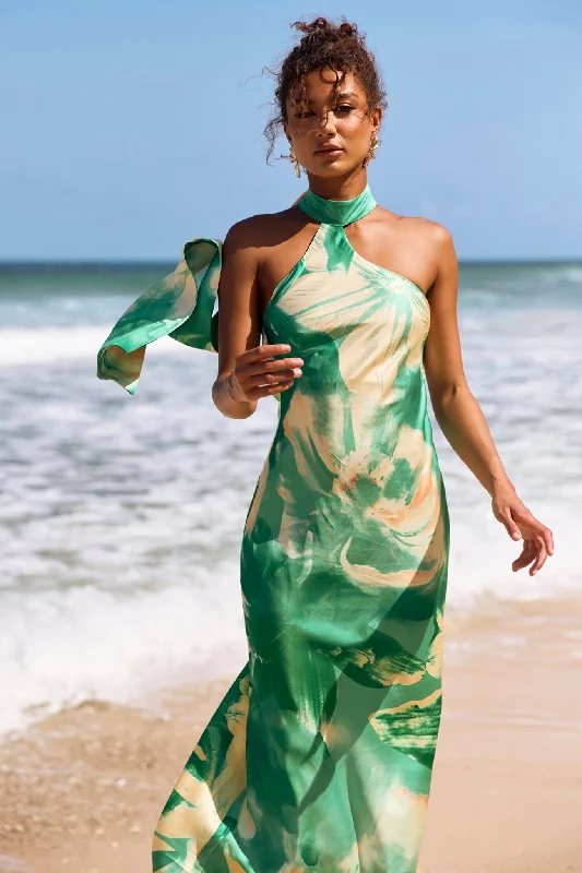 Unbeatable Bargains On The Dance Floor Maxi Dress - Green Multi