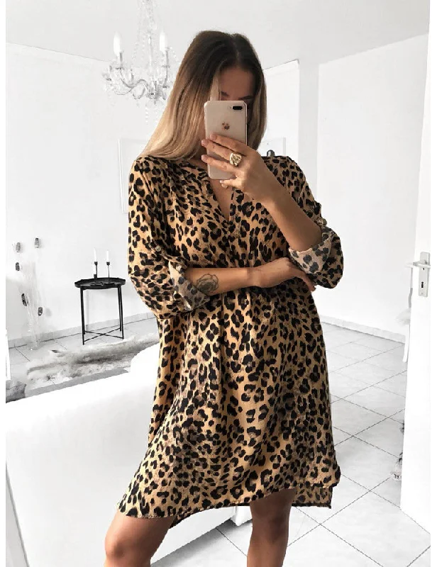 Weekend Offers Galore Pure Twist Front Tiger Print Shirt Dress - FINAL SALE