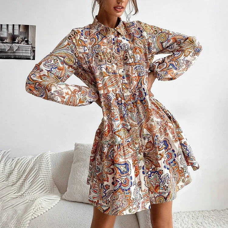 Weekend Price Breaks Raina Printed Button Down Shirt Dress - FINAL SALE