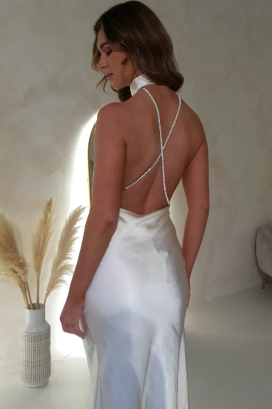 Weekend Promo Offers Robbie Soft Satin Maxi Dress | Champagne