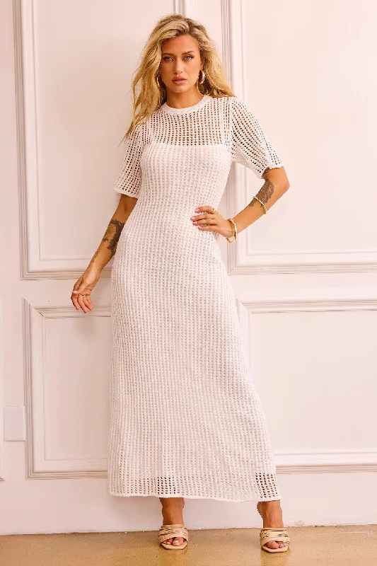 Big Savings Rosalyn Crochet Maxi Dress - White