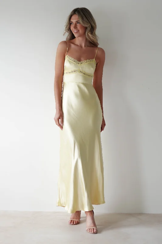 Exclusive Online Offers Sophia Soft Lace Maxi Dress | Yellow