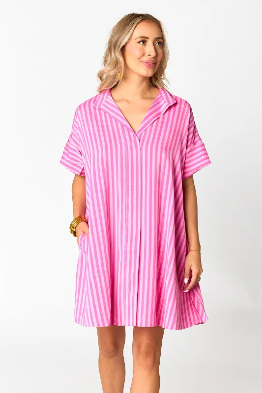 Weekend Bonanza Stevie Shirt Dress - Bubble Gum