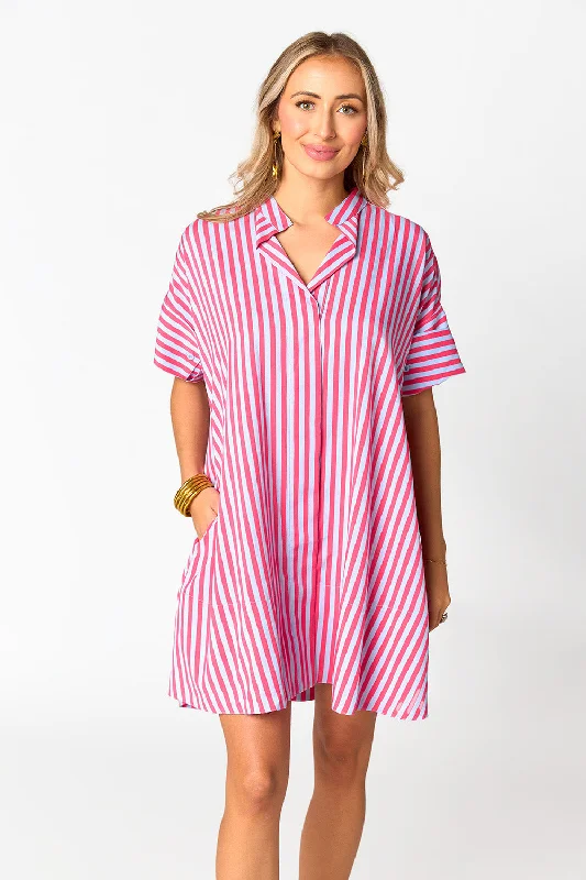 Weekend Price Slash Stevie Shirt Dress - Lychee