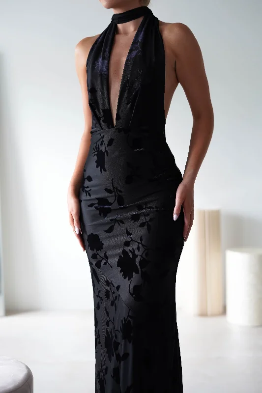 Unmissable Deals Tara Floral Jacquard Maxi Dress | Black