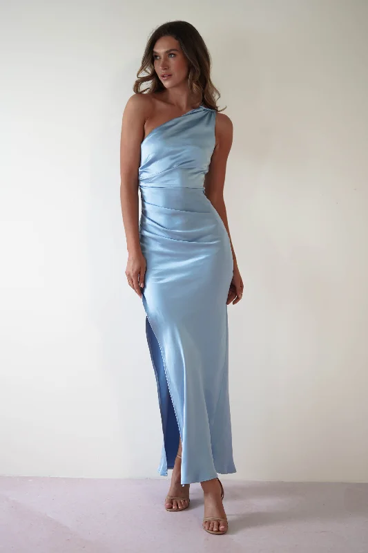 Crazy Price Cuts Thessy Soft Satin Maxi Dress | Blue