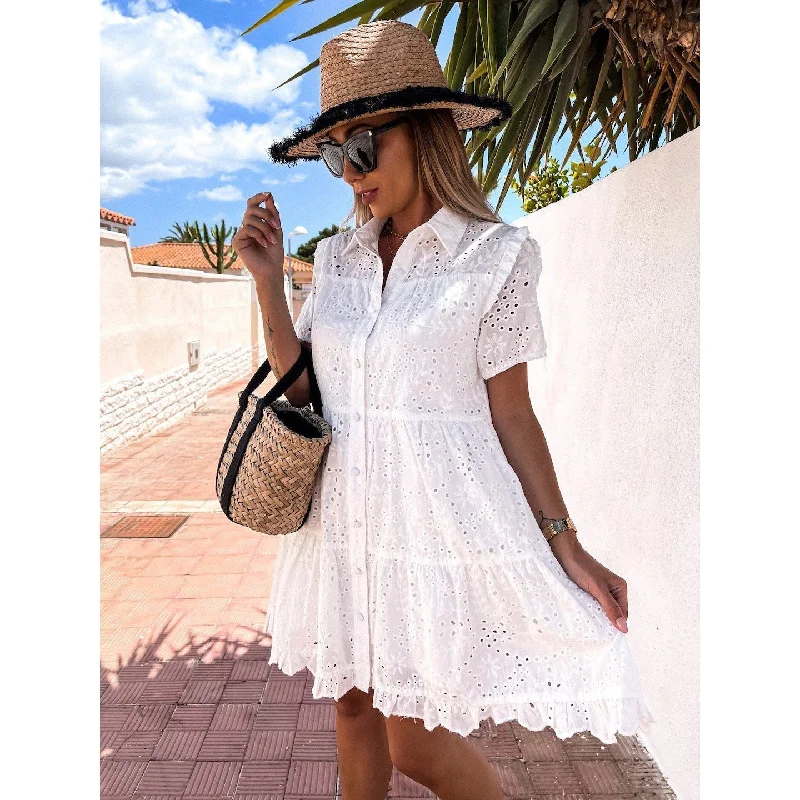 Exclusive Weekly Sale Train Of Thought Button Down Shirt Dress
