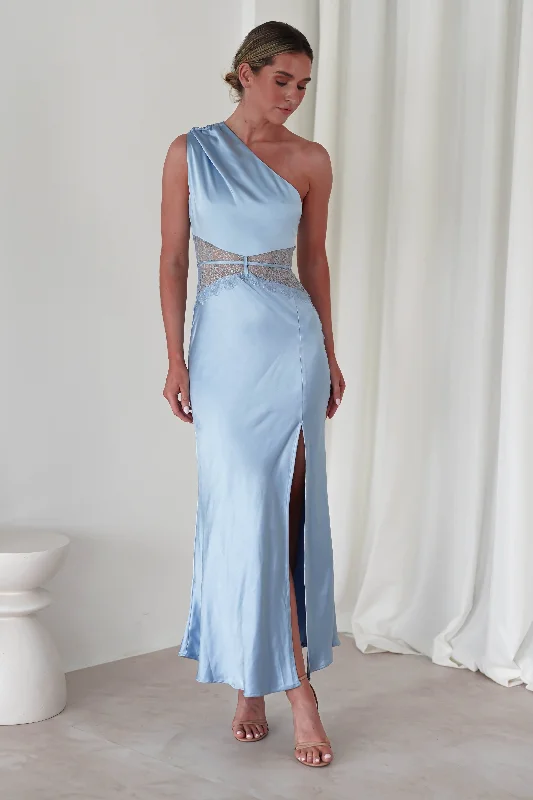 The Big Clearance Valentina Soft Satin Maxi Dress | Blue