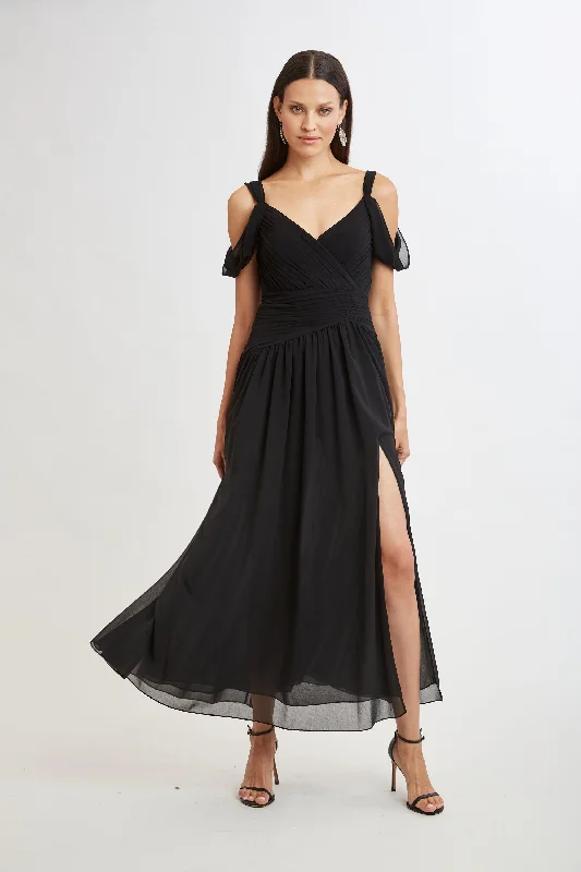 Super Savings Georgette Cold Shoulder Gown