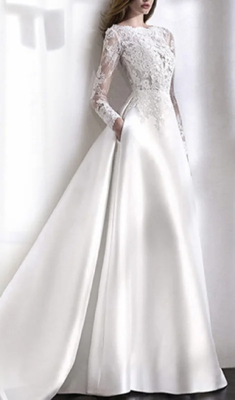Weekend Offers Galore  LACE STITCHED WEDDING DRESS IN WHITE