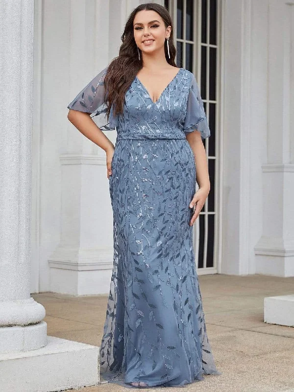 One-Day Sale Plus Size Long Mermaid Formal Dresses for Weddings