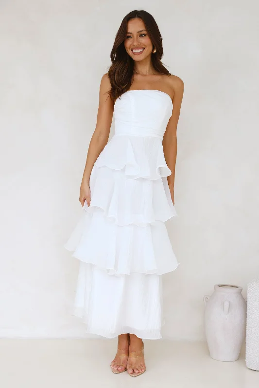 Shop & Save More Wedding Adventure Strapless Maxi Dress White