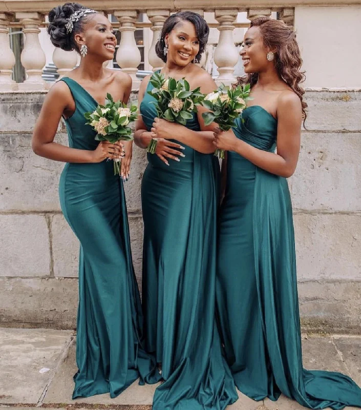 Weekend Big Discount Event Modern One Shoulder Bridesmaid Dresses with Flutter Train Ruched Long Maid of Honor Women Special Banquet Wear Gowns,LW039 Weekend Big Discount Event Modern One Shoulder Bridesmaid Dresses with Flutter Train Ruched Long Maid of Honor Women Special Banquet Wear Gowns,LW039