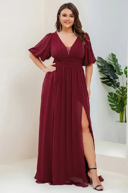 Weekend Wonders A-Line Floor Length Chiffon Bridesmaid Dress CB0655