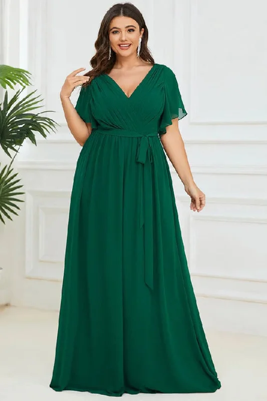 Weekend Flash Sale A-Line Floor Length Chiffon Bridesmaid Dress CB0657