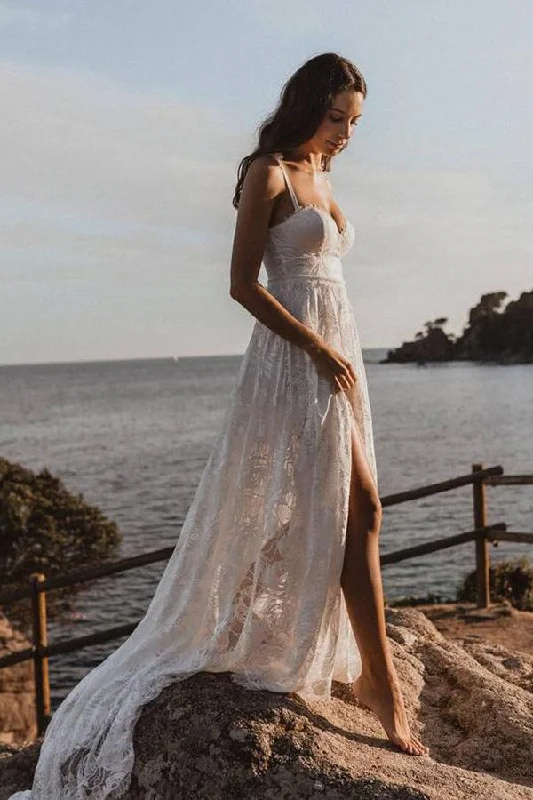Shop & Save Now A-Line Lace Backless V-Neck Spaghetti Straps Lace Wedding Dress,DS2674 Shop & Save Now A-Line Lace Backless V-Neck Spaghetti Straps Lace Wedding Dress,DS2674