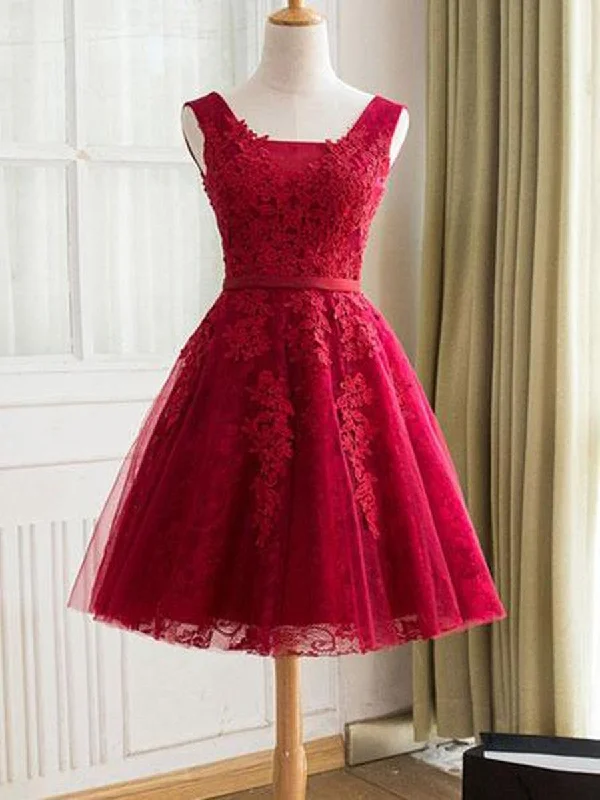 Weekend Deal Rush A Line Short Burgundy Lace Prom Dress, Lace Graduation Dress, Homecoming Dresses, Burgundy Bridesmaid Dresses Weekend Deal Rush A Line Short Burgundy Lace Prom Dress, Lace Graduation Dress, Homecoming Dresses, Burgundy Bridesmaid Dresses
