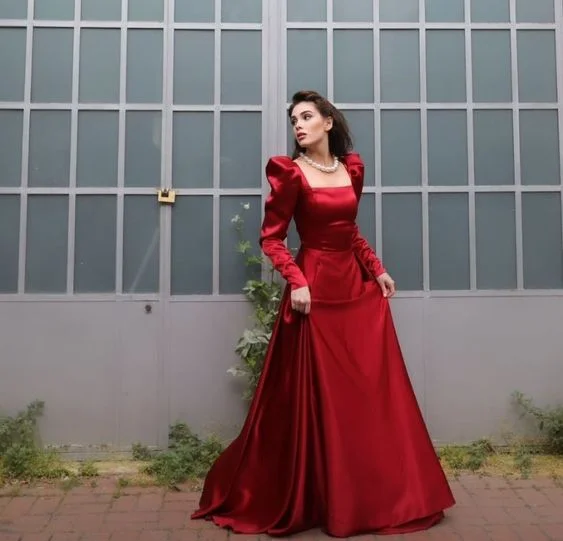 Mega Sale Charming Red Square Neck A-Line Long Wedding Dress Long Prom Dress,DP569 Mega Sale Charming Red Square Neck A-Line Long Wedding Dress Long Prom Dress,DP569