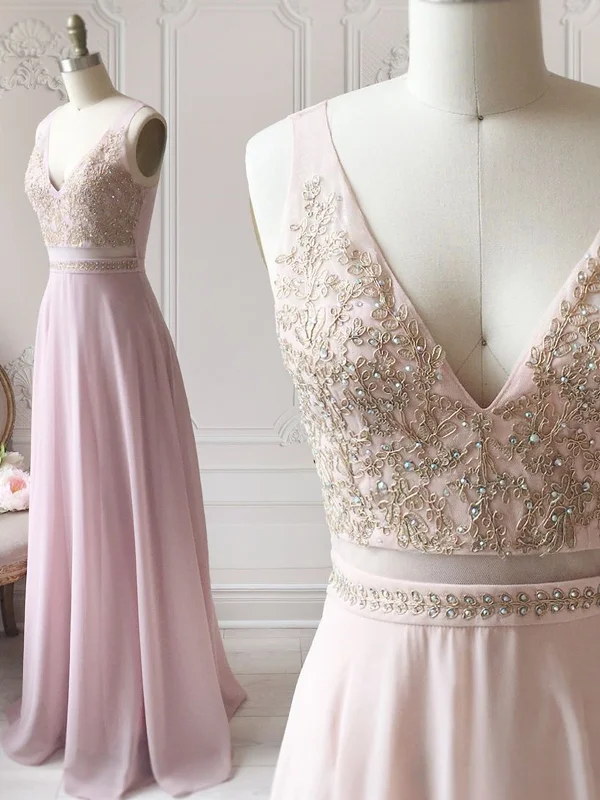 Weekend Flash Sale A Line V Neck Pink Lace Prom Dresses Long, Pink Long Lace Formal Bridesmaid Dresses Weekend Flash Sale A Line V Neck Pink Lace Prom Dresses Long, Pink Long Lace Formal Bridesmaid Dresses