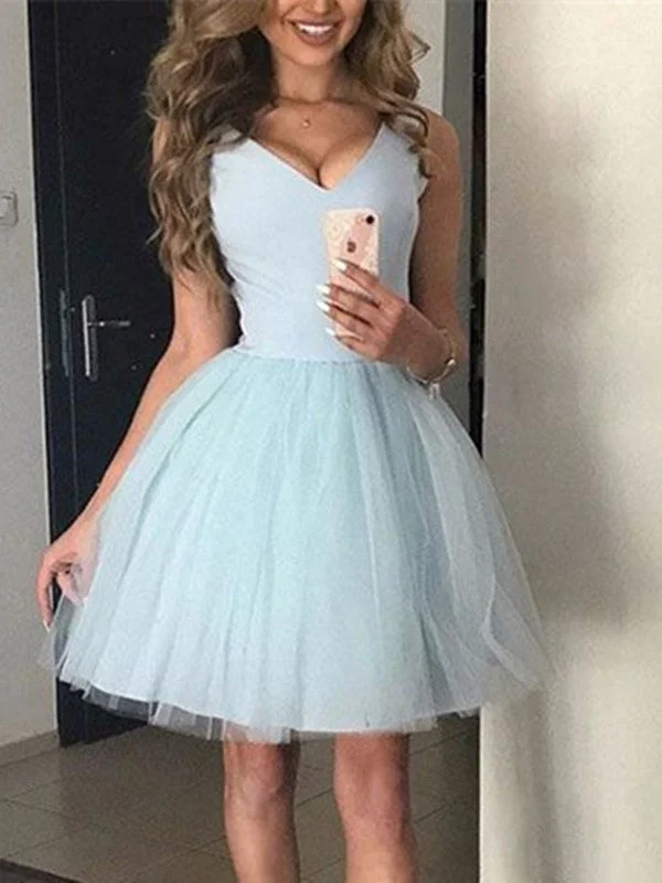 Weekend Markdowns Galore A Line V Neck Short Blue Prom Dress, Light Blue Graduation Dress, Short Homecoming Dress, Blue Bridesmaid Dresses Weekend Markdowns Galore A Line V Neck Short Blue Prom Dress, Light Blue Graduation Dress, Short Homecoming Dress, Blue Bridesmaid Dresses