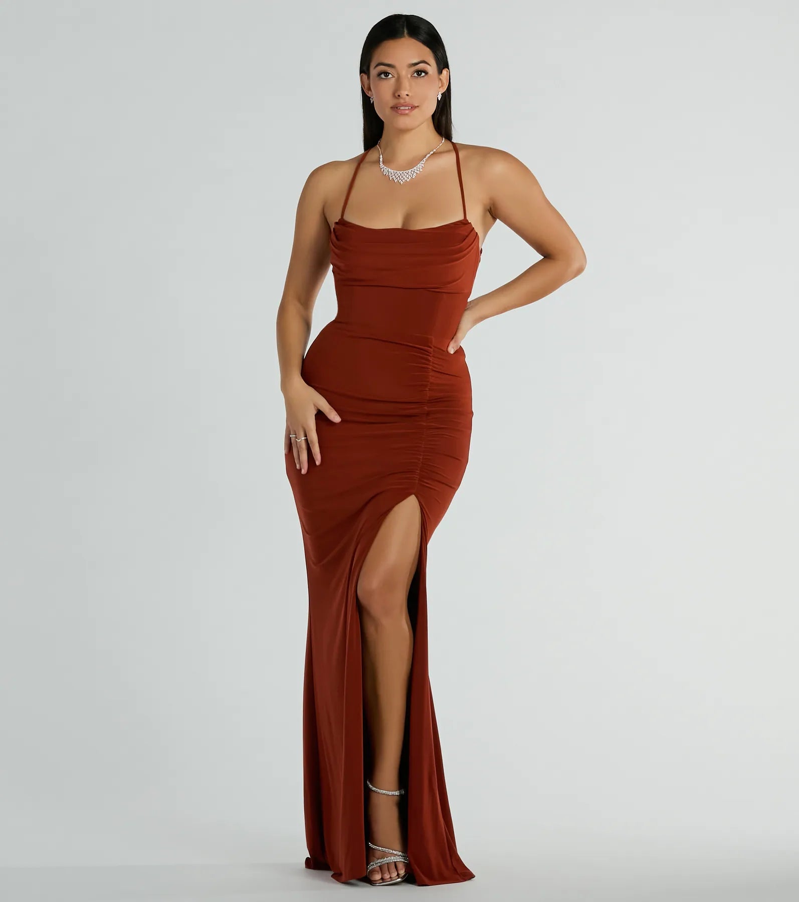 Weekend Bargain Bonanza Ashley Sleeveless Bow Mermaid Formal Dress