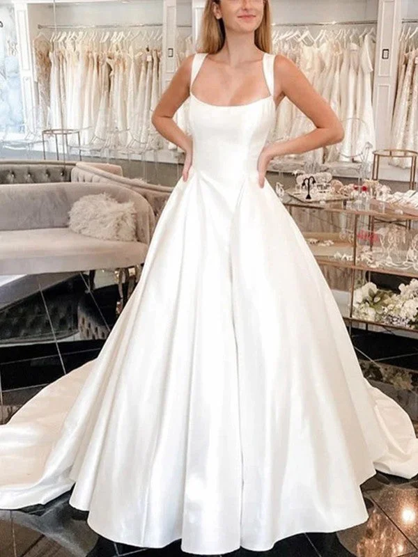 Massive Savings Event Ball Dress Satin Ruffle Edge Shoulder Straps Sleeveless and Floor Length Wedding Dress Massive Savings Event Ball Dress Satin Ruffle Edge Shoulder Straps Sleeveless and Floor Length Wedding Dress