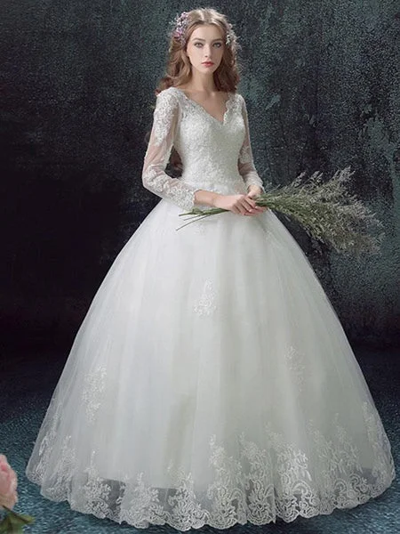 Limited-Time Bargains Ball Gown Wedding Dresses V-neck Floor-length Sexy Bridal Gown JKS255 Limited-Time Bargains Ball Gown Wedding Dresses V-neck Floor-length Sexy Bridal Gown JKS255