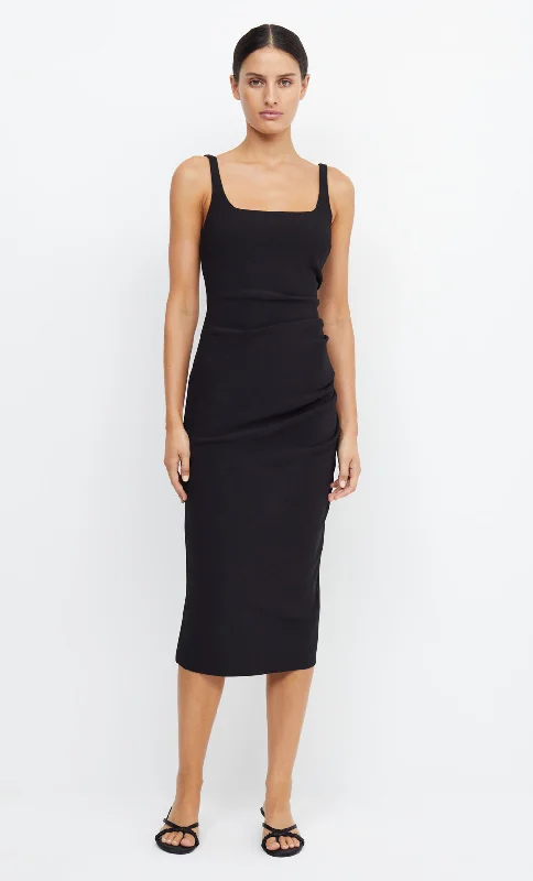 Weekend Deal Fever BE MINE SQUARE NECK DRESS - BLACK