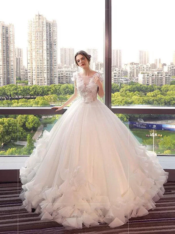 Weekend Price Slash Beautiful Wedding Dresses Ball Gown Floor-length Lace-up Tulle Lace Bridal Gown JKS262 Weekend Price Slash Beautiful Wedding Dresses Ball Gown Floor-length Lace-up Tulle Lace Bridal Gown JKS262