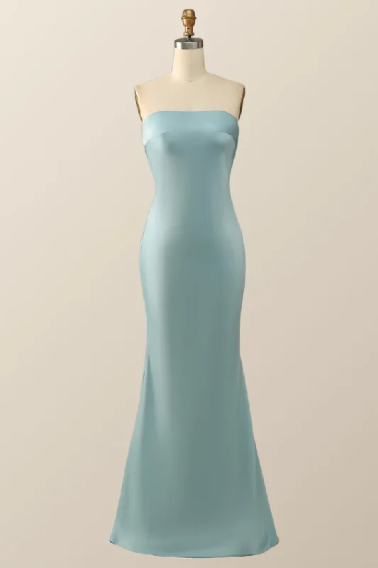 Weekend Shopping Rush Blue Strapless Mermaid Long Party Dress Bridesmaid Dress,DP1820 Weekend Shopping Rush Blue Strapless Mermaid Long Party Dress Bridesmaid Dress,DP1820