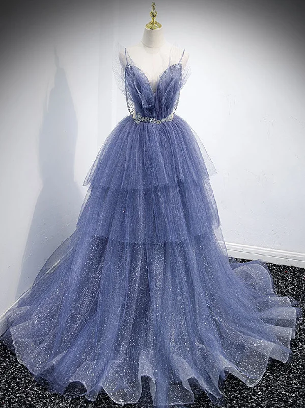 Best Prices This Week Blue V Neck Tulle Sequin Long Prom Dress, Blue Tulle Formal Dress Best Prices This Week Blue V Neck Tulle Sequin Long Prom Dress, Blue Tulle Formal Dress