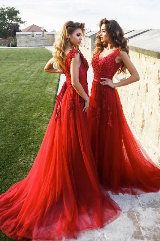 Price Slash Burgundy v neck tulle lace long prom dress burgundy bridesmaid dress,DS2325 Price Slash Burgundy v neck tulle lace long prom dress burgundy bridesmaid dress,DS2325