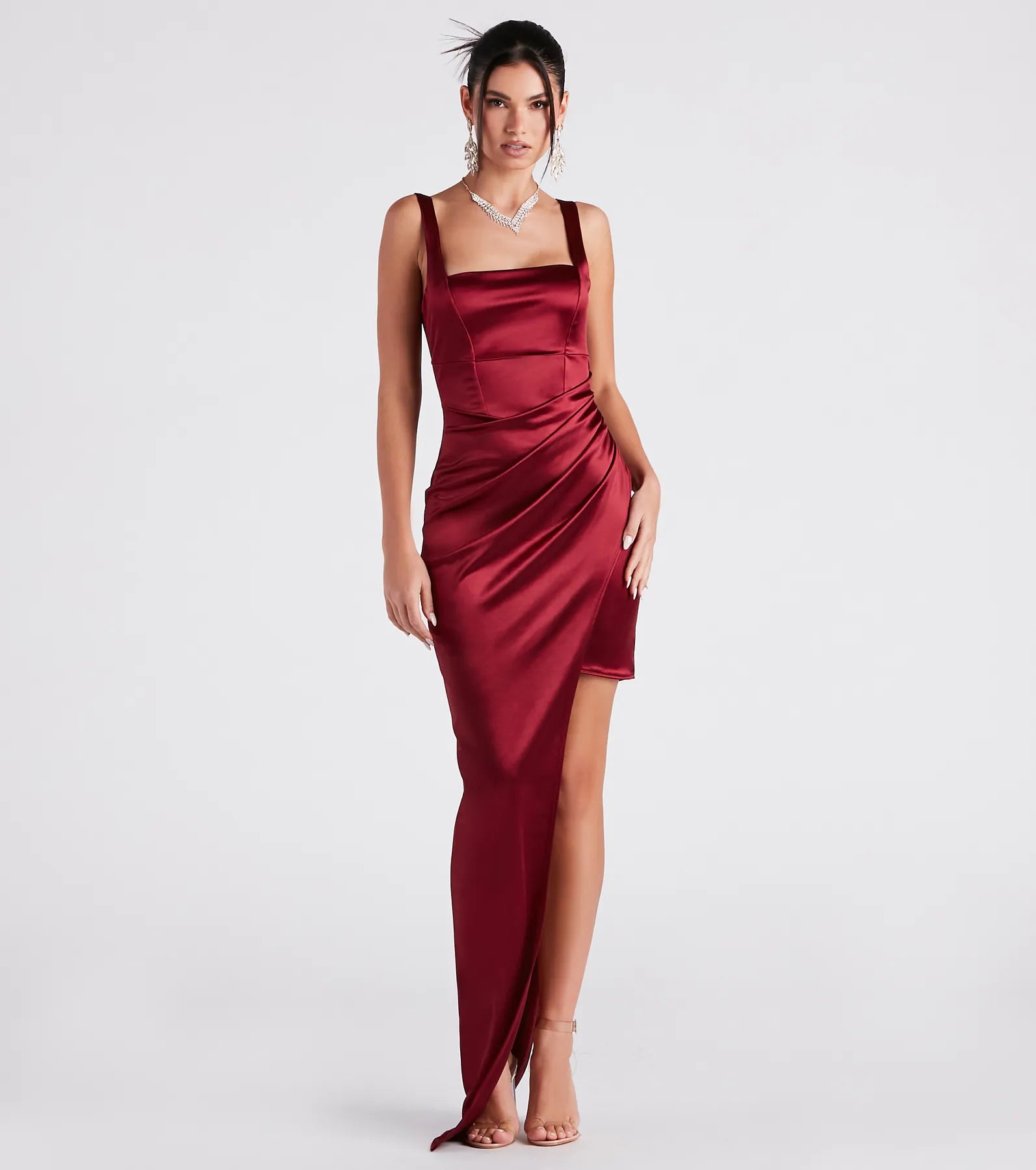 Exclusive Weekly Sale Callie High Slit Satin Formal Dress