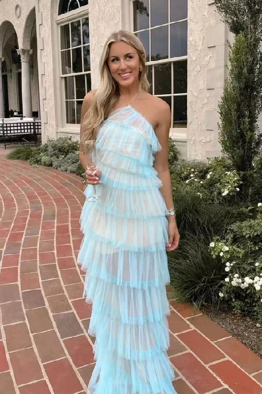 Weekend Best Buys Charming Halter Layered Tulle Prom Dresses, Summer Long Bridesmaid Dresses ,DS4561 Weekend Best Buys Charming Halter Layered Tulle Prom Dresses, Summer Long Bridesmaid Dresses ,DS4561