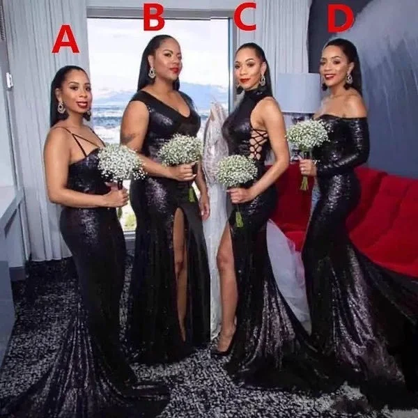 Weekend Mega Deals Multiway Black Sequin Bridesmaid Dresses Long Mermaid Wedding Guest Dress Weekend Mega Deals Multiway Black Sequin Bridesmaid Dresses Long Mermaid Wedding Guest Dress