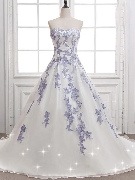 Weekend Exclusive Discounts Cheap Wedding Dresses Ball Gown Sweep/Brush Train Appliques Sexy Bridal Gown JKW134