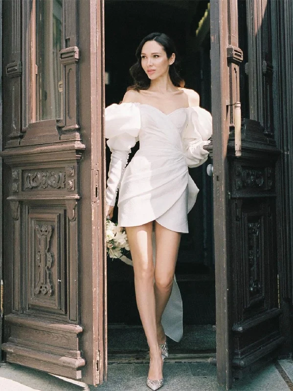 Weekend Deal Fest Chic Bubble Sleeves Wedding Dresses, Modern Wedding Dresses, Bridal Gown, Newest Wedding Dresses Weekend Deal Fest Chic Bubble Sleeves Wedding Dresses, Modern Wedding Dresses, Bridal Gown, Newest Wedding Dresses