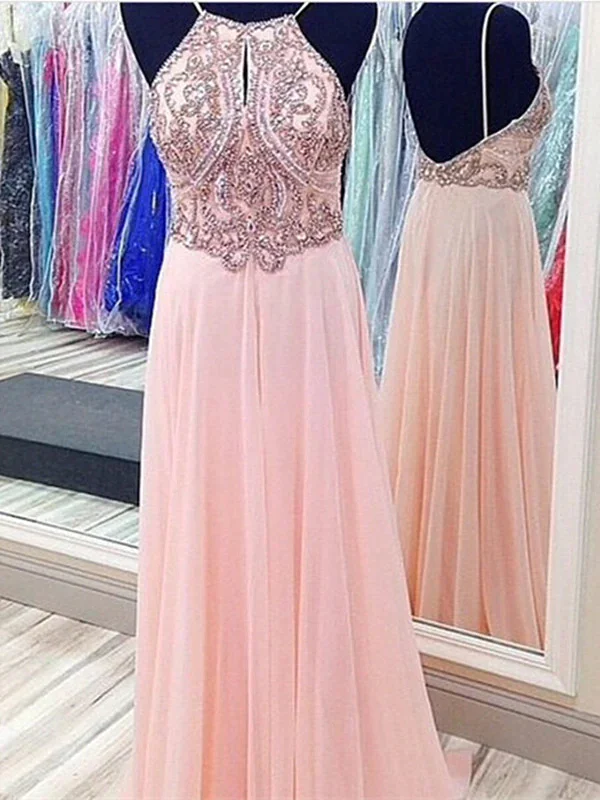 Clearance Event Custom Made A Line Pink Backless Prom Dresses, Formal Dresses, Pink Backless Bridesmaid Dresses