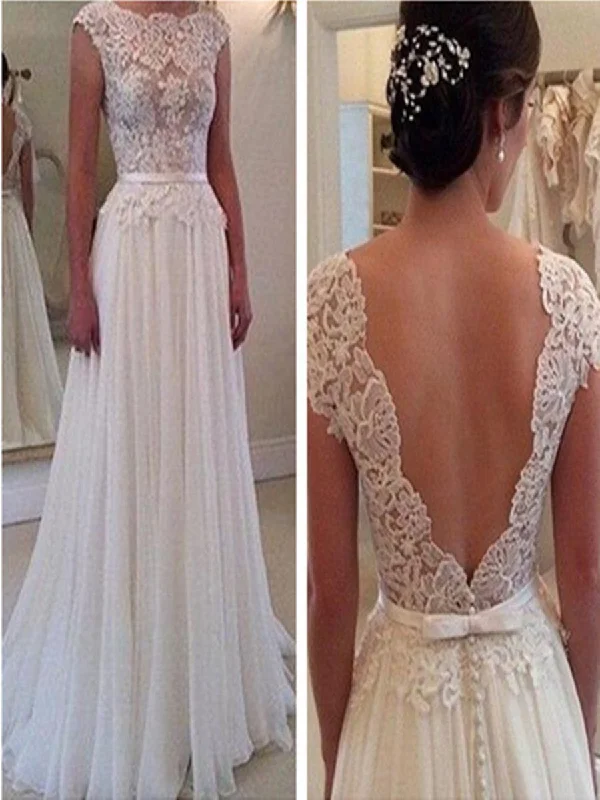 Season-End Deals Custom Made A Line Round Neck Backless White Lace Prom Dress, Wedding Dress, Formal Dress Season-End Deals Custom Made A Line Round Neck Backless White Lace Prom Dress, Wedding Dress, Formal Dress