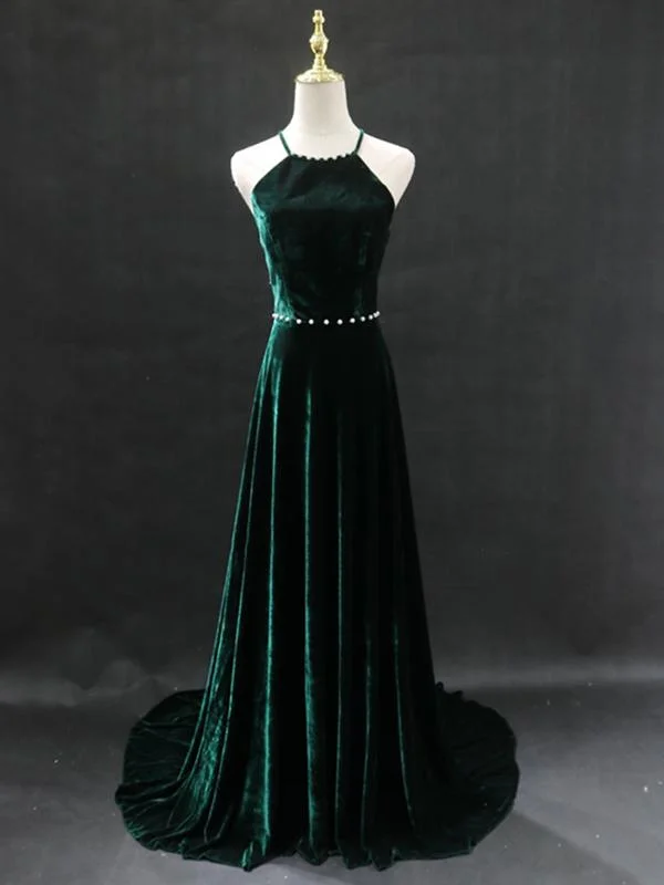 Limited Edition Dark Green Backless Long Prom Dresses, Dark Green Long Formal Evening Bridesmaid Dresses,DS3083 Limited Edition Dark Green Backless Long Prom Dresses, Dark Green Long Formal Evening Bridesmaid Dresses,DS3083