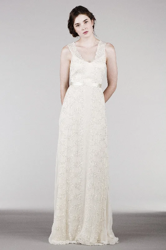Weekend Price Drop Event DL6055 Beaded Art Deco Inspired Wedding Dress