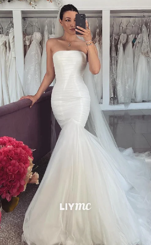 Weekend Hot Offers LW442 - Simple Straight Across Sleeveless Sheath Mermaid Wedding Dress Weekend Hot Offers LW442 - Simple Straight Across Sleeveless Sheath Mermaid Wedding Dress