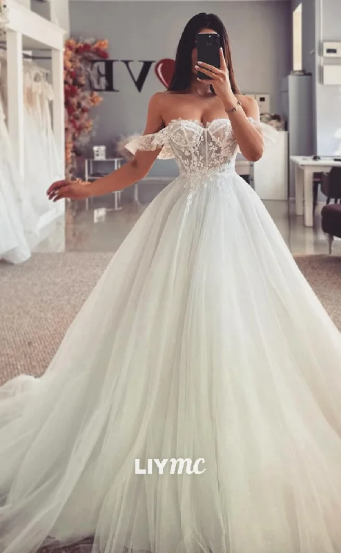 Weekend Price Drop Frenzy LW446 - Sweetheart Strapless Tulle Lace Appliques Sheer Tiered Ball Gown Wedding Dress Weekend Price Drop Frenzy LW446 - Sweetheart Strapless Tulle Lace Appliques Sheer Tiered Ball Gown Wedding Dress