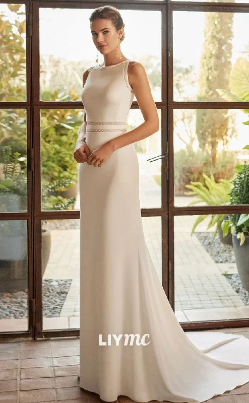 Shop More, Save More LW491 - Sheath Round Twp Piece Overskirt Dress Cut-Outs Long Wedding Dress With Overlay Shop More, Save More LW491 - Sheath Round Twp Piece Overskirt Dress Cut-Outs Long Wedding Dress With Overlay