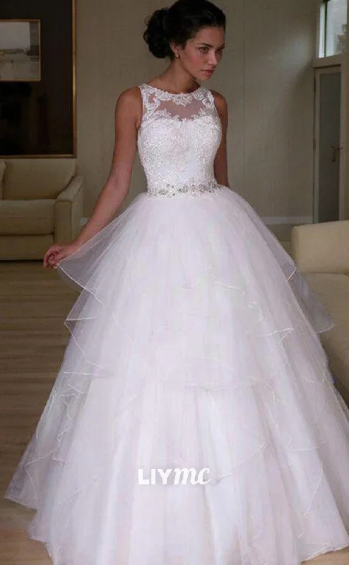 Weekend Massive Discounts LW612 - A-LinePrincess Jewel Floor-Length Organza Wedding Dresses With Beading Weekend Massive Discounts LW612 - A-LinePrincess Jewel Floor-Length Organza Wedding Dresses With Beading